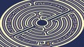 Circular Maze Labyrinth Geometric Line Illustration, vector design Generative AI Royalty Free Stock Photo