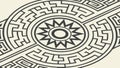 Circular Maze Labyrinth Pattern Design, vector design Generative AI Royalty Free Stock Photo