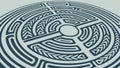 Circular maze puzzle game graphic element vector design Generative AI