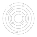 Circular maze puzzle with paths 2D line object Royalty Free Stock Photo
