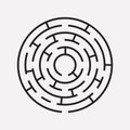 Circular maze puzzle on white Royalty Free Stock Photo