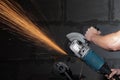 Circular metal cutter and sparks