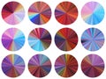 Circular metallic gradient label elements vector