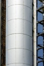 Circular metallic structure with elevator guides at the Moncloa lighthouse in Madrid