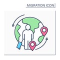 Circular migration color icon Royalty Free Stock Photo