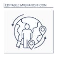 Circular migration line icon