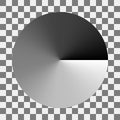 Circular monochrome gradation gray color gradient from black to white, vector black and white spectrum pattern circle, gradation