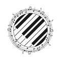 Circular Music Notes. Piano note. Vector Royalty Free Stock Photo