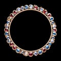 a circular necklace with blue red and white stones Royalty Free Stock Photo