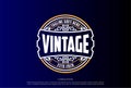 Circular Old Classic Elegant Retro Vintage Badge Emblem Label Logo Design Vector Royalty Free Stock Photo