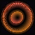 Circular orange colours spectrum. Gamut of orange colours frequencies. Royalty Free Stock Photo