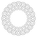 Circular ornament. Abstract round symmetrical pattern. Round frame pattern. Stencil