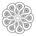 Circular ornament. Abstract round symmetrical pattern. Round pattern. Stencil