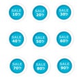 Circular paper labels blue discount