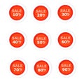 Circular paper labels red discount