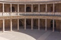 The circular patio of the Palace of Charles V in Alhambra, Granada, Spain. Royalty Free Stock Photo