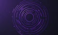 circular pattern concentric lines in various shades purple and black, with small white dot in the center, Royalty Free Stock Photo