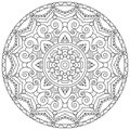 Circular pattern in the form of the mandala.Coloring page.Vector mandala with abstract elements on white background.Design element