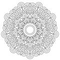 Circular pattern in form of mandala for Henna, Mehndi, tattoo, decoration. Decorative ornament in ethnic oriental style. Flower