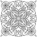 Circular pattern in form of mandala for Henna, Mehndi, tattoo, Decorative ornament in ethnic oriental style. decoration. Colorin