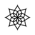 Circular pattern. Geometric icon. Seven pointed star on white background. Modern style. Vector illustration. Simple symbol.Mandala