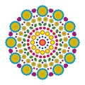 Circular pattern mandala funny spring flowers colored colorful - floral background