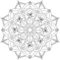 Simple Mandala Circle Coloring page for Adult, Children