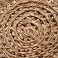 Circular pattern of woven seagrass basket