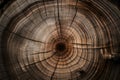 circular patterns on a cross section of a giant and old tree trunk Royalty Free Stock Photo
