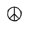 Circular peace sign. Hippie symbol black icon Royalty Free Stock Photo