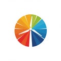 Circular pie chart featuring a segmented color wheel design, arranged in a gradient Royalty Free Stock Photo