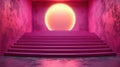 Circular Pink Podium with Steps for Elegant Displays