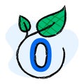 Circular Plant with Zero Symbol Icon. An icon of a circular plant with a zero symbol in it to represent sustainability, eco