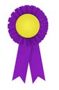 Yellow and purple rosette on a white background