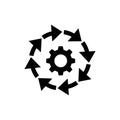 Circular process gear icon represents workflow automation Royalty Free Stock Photo