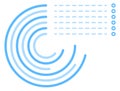 Circular progress chart. Blue line circle diagram