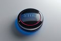 Red Stop Button with White Text Royalty Free Stock Photo