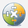 Circular Puzzle Icon for Business Solutions Royalty Free Stock Photo
