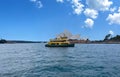 Circular Quay and Sydney Rocks Ferry on Sydney Harbour NSW Australia. Lovely colours of the Sky and water Royalty Free Stock Photo