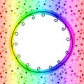 Circular rainbow frame invitation card