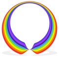 Circular rainbow shape frame, border, element with shadow