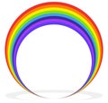 Circular rainbow shape frame, border, element with shadow Royalty Free Stock Photo