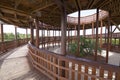 Circular ramp of wooden lookout tower in Madrid