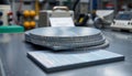 Circular and Rectangular Wafers in High Tech Lab, generative ai
