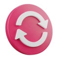 Circular refresh arrows icon 3d render showing continuous loop cycle reloading and updates Royalty Free Stock Photo