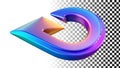 Return arrow icon, action symbol for undo and back themes, circular png transparent image Generative AI