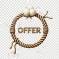Rope Circle Ring With \'OFFER\' Text Made From Twisted Rope For Sale Promotion Royalty Free Stock Photo