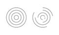 Circular ripple icons. Concentric circles with whole and broken lines. Vortex, sonar wave, soundwave, sunburst, signal Royalty Free Stock Photo