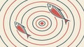 Circular Ripple Target with Fish, Environmental Balance, vector design Generative AI Royalty Free Stock Photo