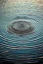 circular ripples in water caused by a droplet